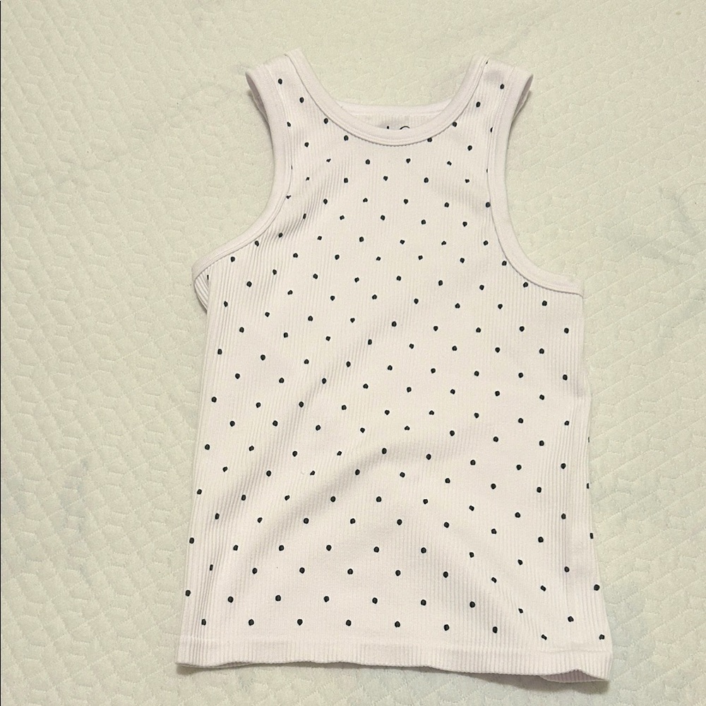Polka Dot Kids Tank Top - White and Black